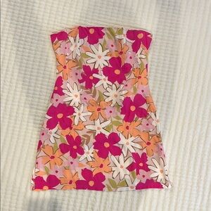 Sky to Moon Strapless Floral Dress